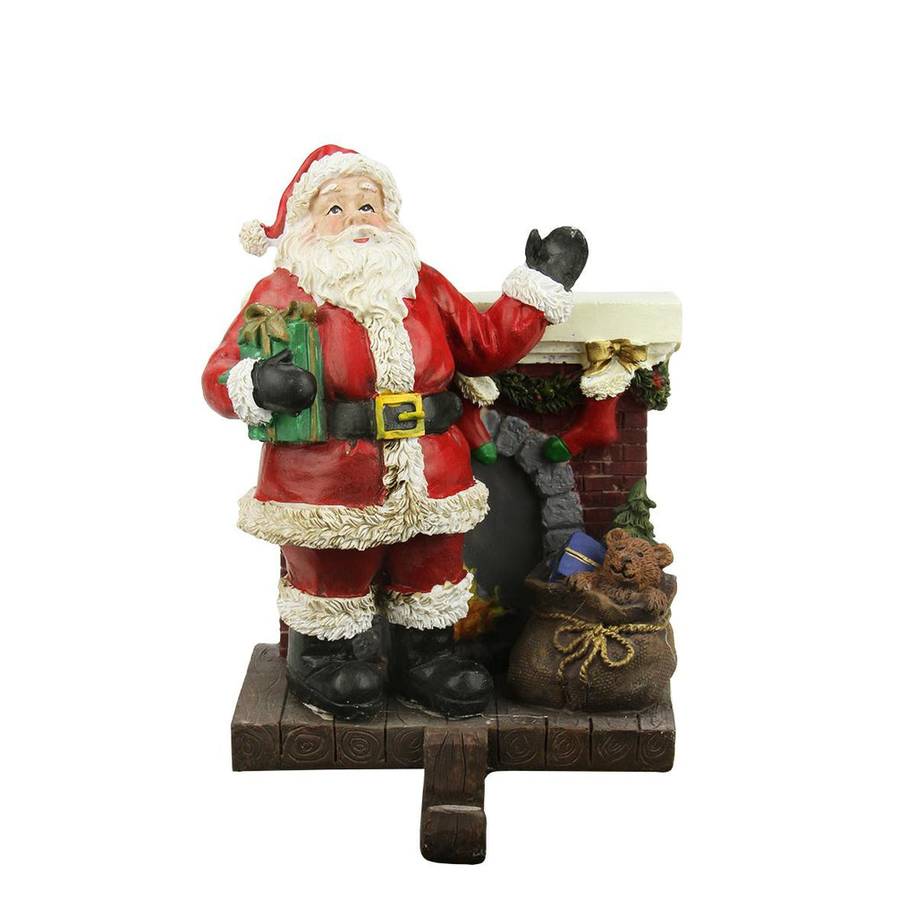 6.25" Santa Claus and Chimney with Holiday Gifts Christmas Stocking Holder