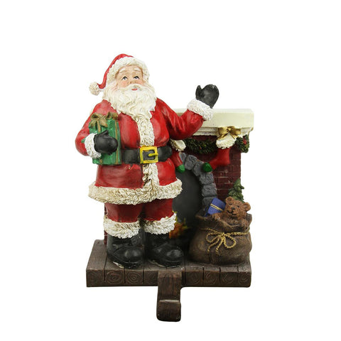 6.25" Santa Claus and Chimney with Holiday Gifts Christmas Stocking Holder