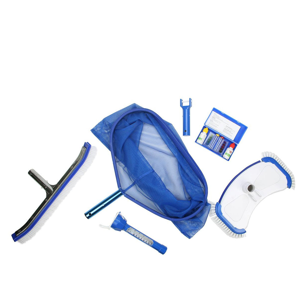 5-Piece Deluxe Swimming Pool Kit - Vacuum, Leaf Rake, Brush, Thermometer and Test Kit