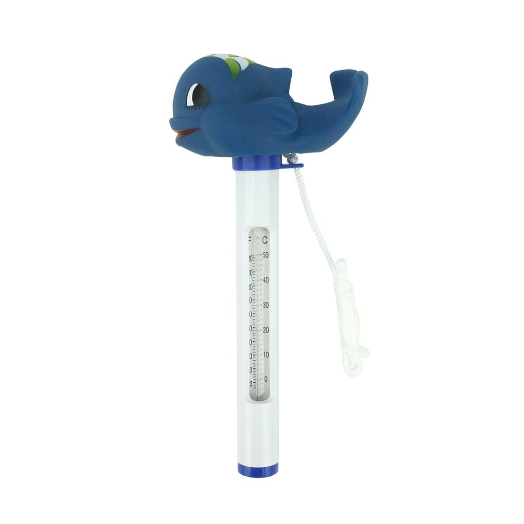 8.75" Little Blue Whale Floating Swimming Pool Thermometer with Cord