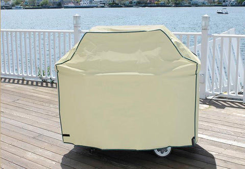 Durable Outdoor Patio Full Vinyl Premium Gas Grill Cover - Khaki