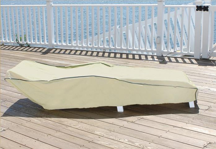 Durable Outdoor Patio Vinyl Chaise Lounge Chair Cover - Khaki