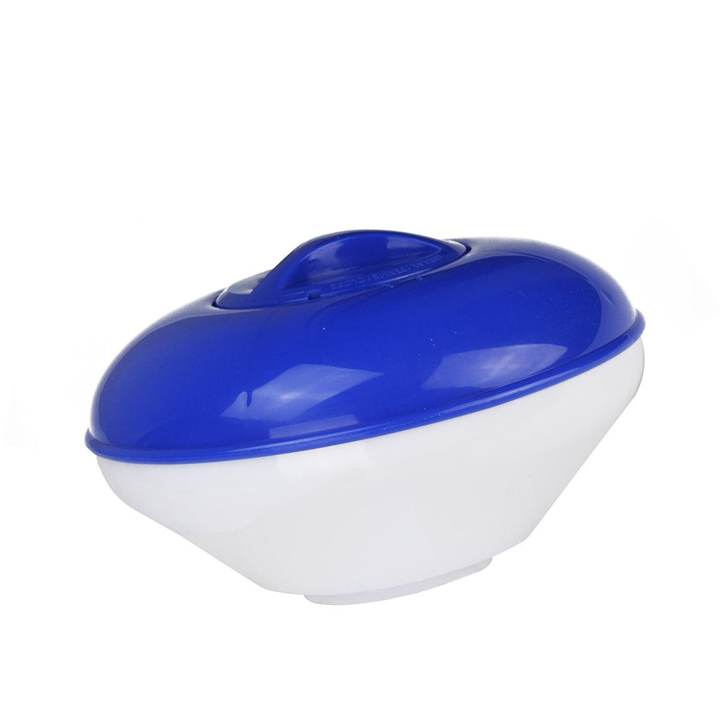 9" Classic Blue and White Floating Swimming Pool Chlorine Dispenser with Collapsible Base