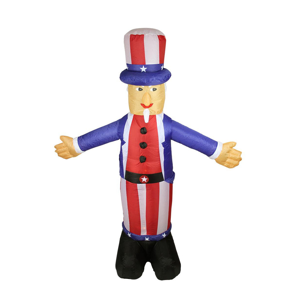 6' Inflatable Lighted Standing Uncle Sam Yard Art Decoration