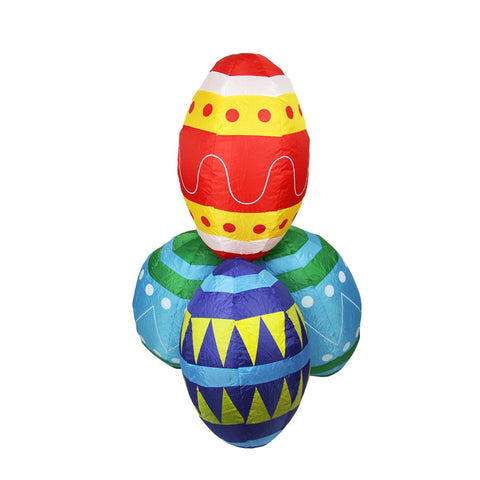 4' Inflatable Lighted Easter Eggs Stacks Yard Art Decoration