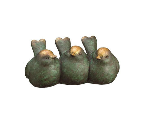 10" Bronze and Green Decorative Bird Outdoor Garden Planter