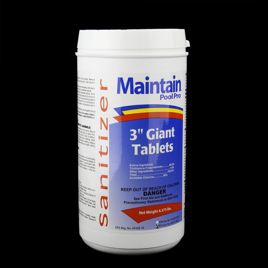 Maintain Pool Pro Sanitizer Concentrated Stabilized Chlorinating 3" Giant Tablets 4.375lbs