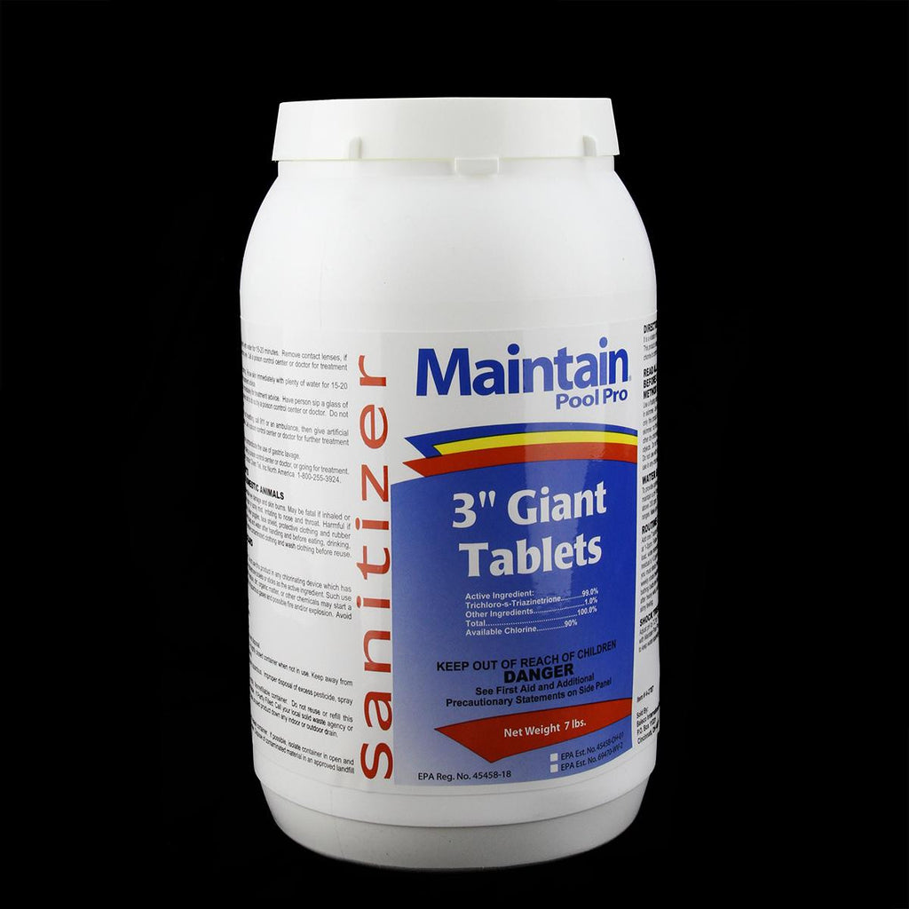 Maintain Pool Pro Sanitizer Concentrated Stabilized Chlorinating 3" Giant Tablets 7lbs