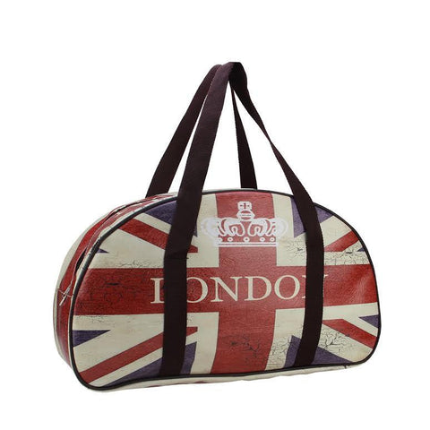 20" Decorative Vintage-Style British Flag "London" Travel Bag-Purse with Handles