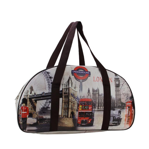 20" Decorative Vintage-Style London Highlights Travel Bag-Purse with Handles