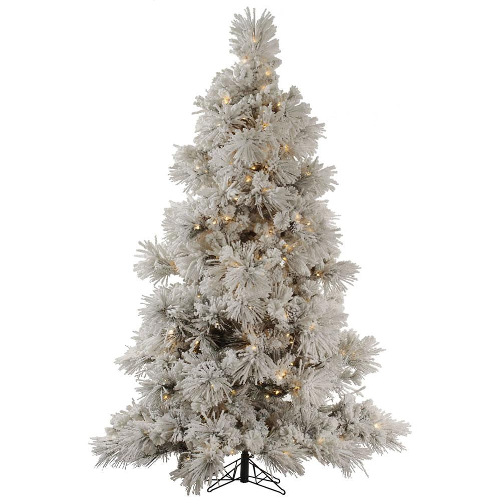 4.5' Pre-Lit Medium Flocked Pocono Pine Artificial Christmas Tree - Warm Clear LED Lights