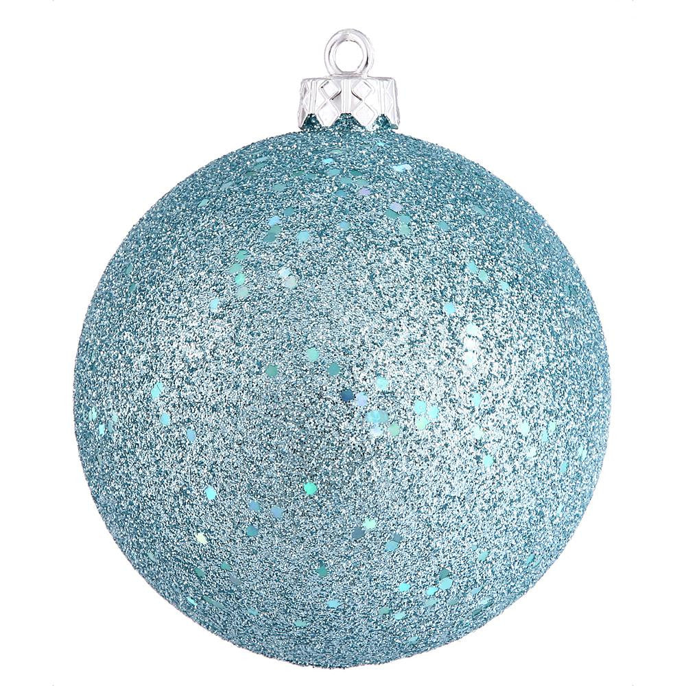 4ct Sequined Baby Blue Christmas Ball Ornament 6" (150mm)