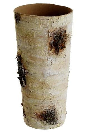 12" Country Rustic Beige and Mocha Brown Faux Birch Decorative Dry Vase Container