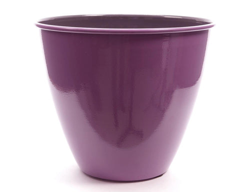 10" Botanic Beauty Violet Purple Tin Outdoor Patio Garden Planter