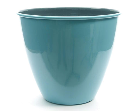 10" Botanic Beauty Aqua Blue Tin Outdoor Patio Garden Planter