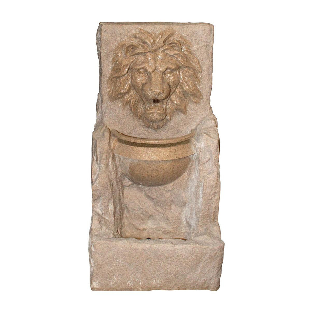 38.5" LED Lighted Fierce Lion Head Spring Outdoor Garden Water Fountain