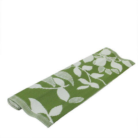 4' x 6' Botanic Beauty Olive Green Floral Design Outdoor Area Throw Rug