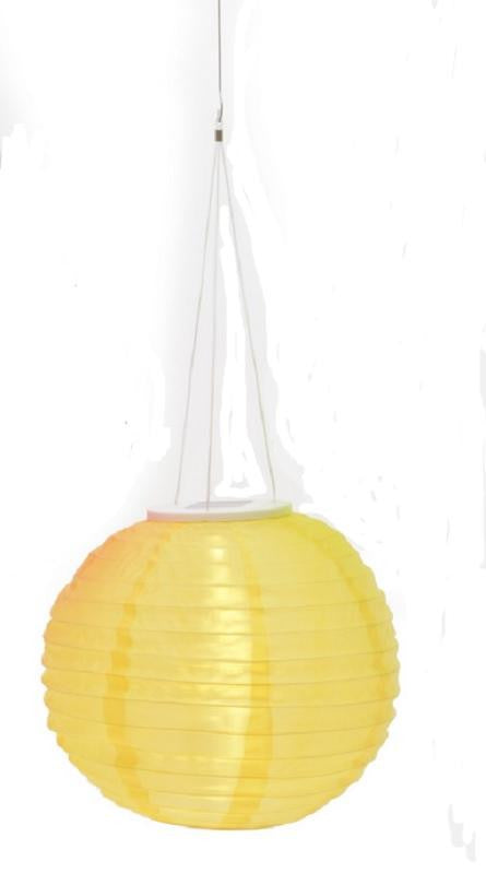 Fancy Fair Solar Powered Lemon Yellow LED Chinese Lantern 20"