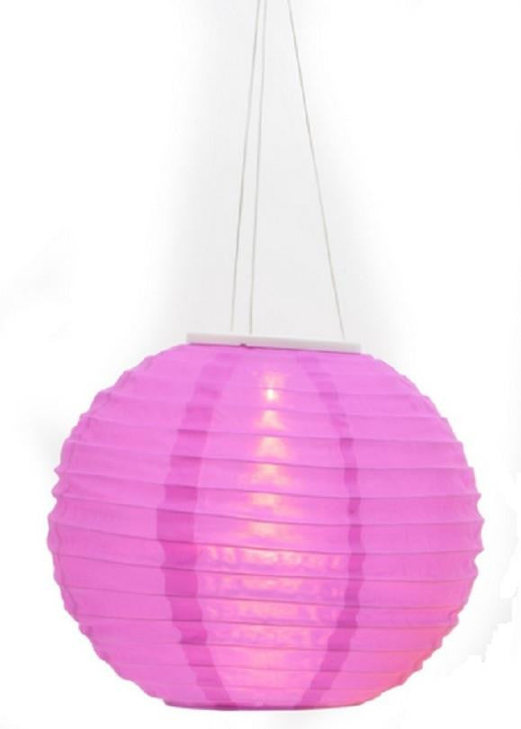 Fancy Fair Solar Powered Pink LED Chinese Lantern 20"