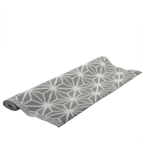 4' x 6' Basic Luxury Gray and White Snowflake Design Outdoor Area Throw Rug