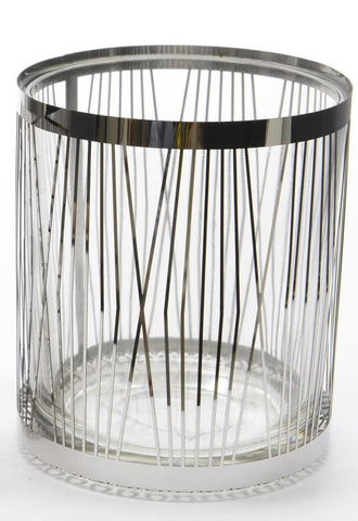 4" City Chic Glass Votive Candle Holder with Stainless Steel Cover