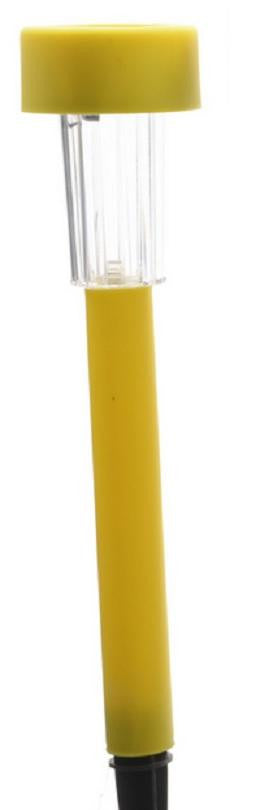 9" Fancy Fair Yellow Solar Powered Garden Lawn Stake - Cool White LED Light