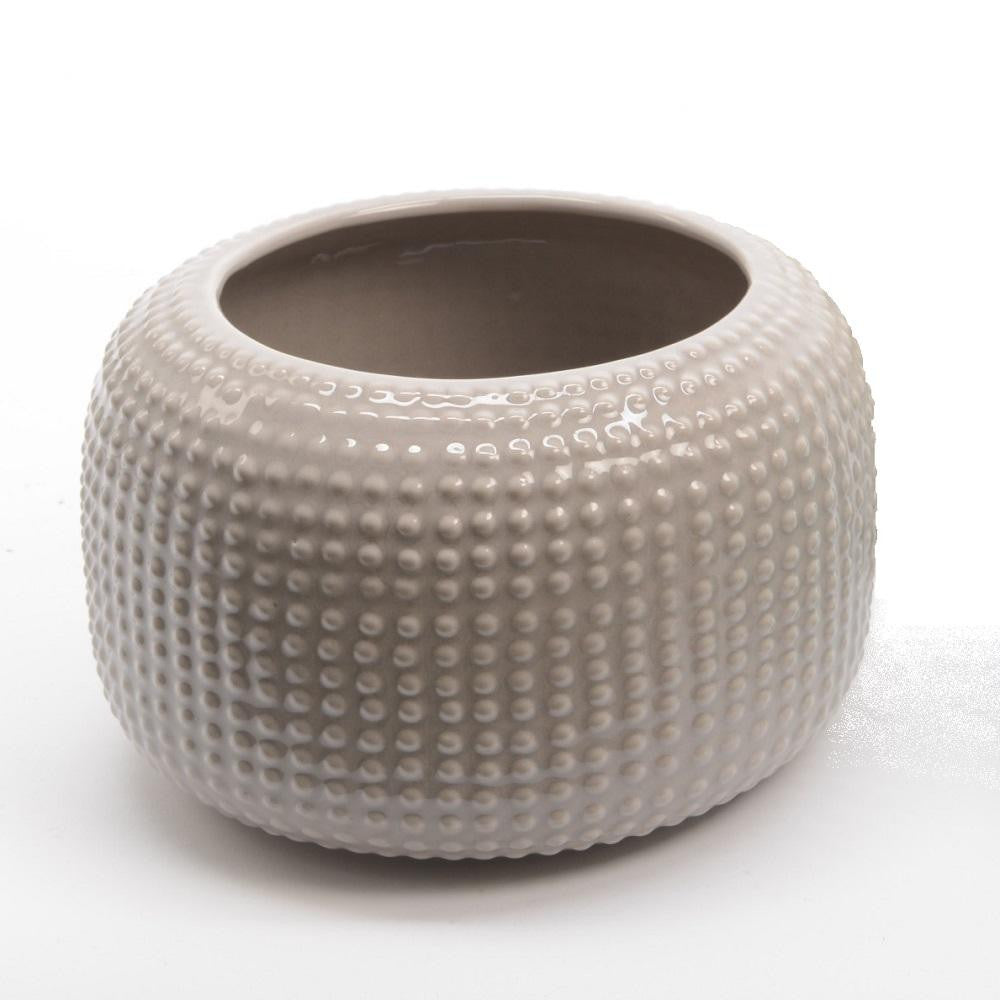 6.5" New Romance Decorative Contemporary Style Tan Brown Hobnail Design Porcelain Planter