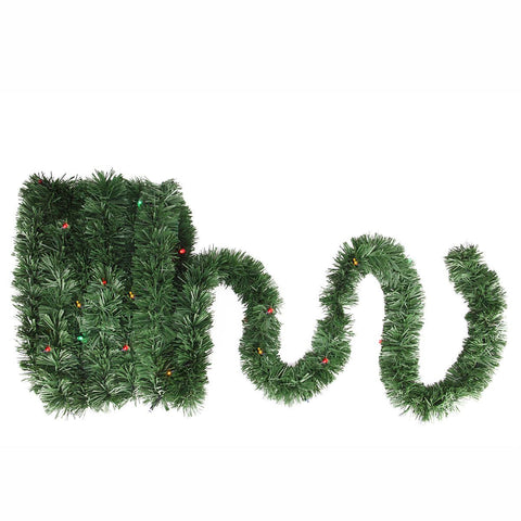 18' Pre-Lit Battery Operated Twinkling Green Pine Artificial Christmas Garland - Multi LED Lights