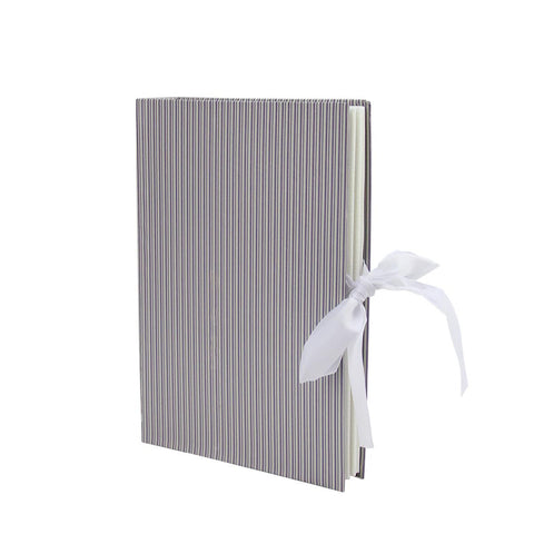 9.75" New Romance Purple and Cream Striped Picture Photo Album with White Bow - 4" x 6"