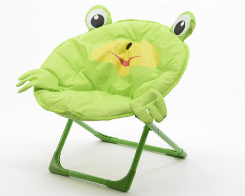 20" Child Size Portable Folding Green Frog Papasan Moon Chair for Kids