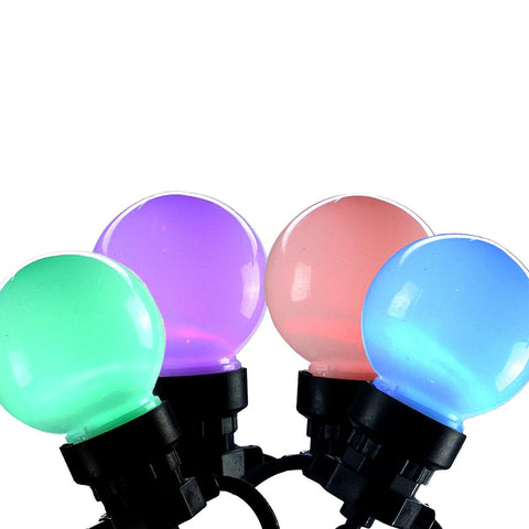 Set of 20 LED Multi-Color Color Changing G45 Globe Christmas Lights - Black Wire