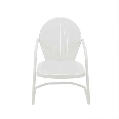 34" White Retro Metal Outdoor Tulip Chair