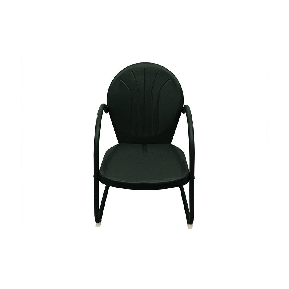 34" Dark Forest Green Retro Metal Outdoor Tulip Chair