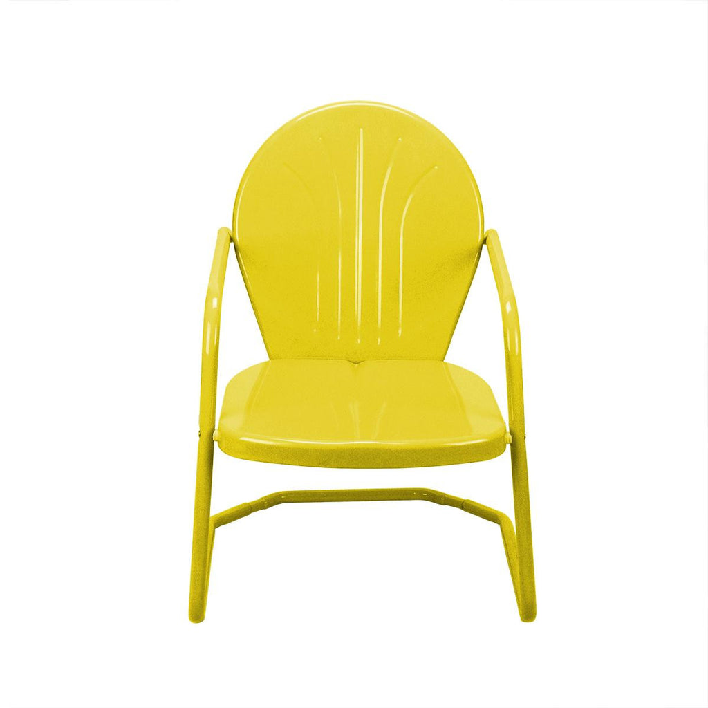 34" Sunshine Yellow Retro Metal Outdoor Tulip Chair