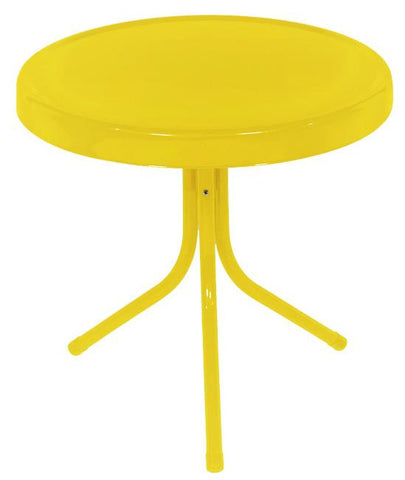 20" Sunshine Yellow Retro Metal Tulip Outdoor Side Table