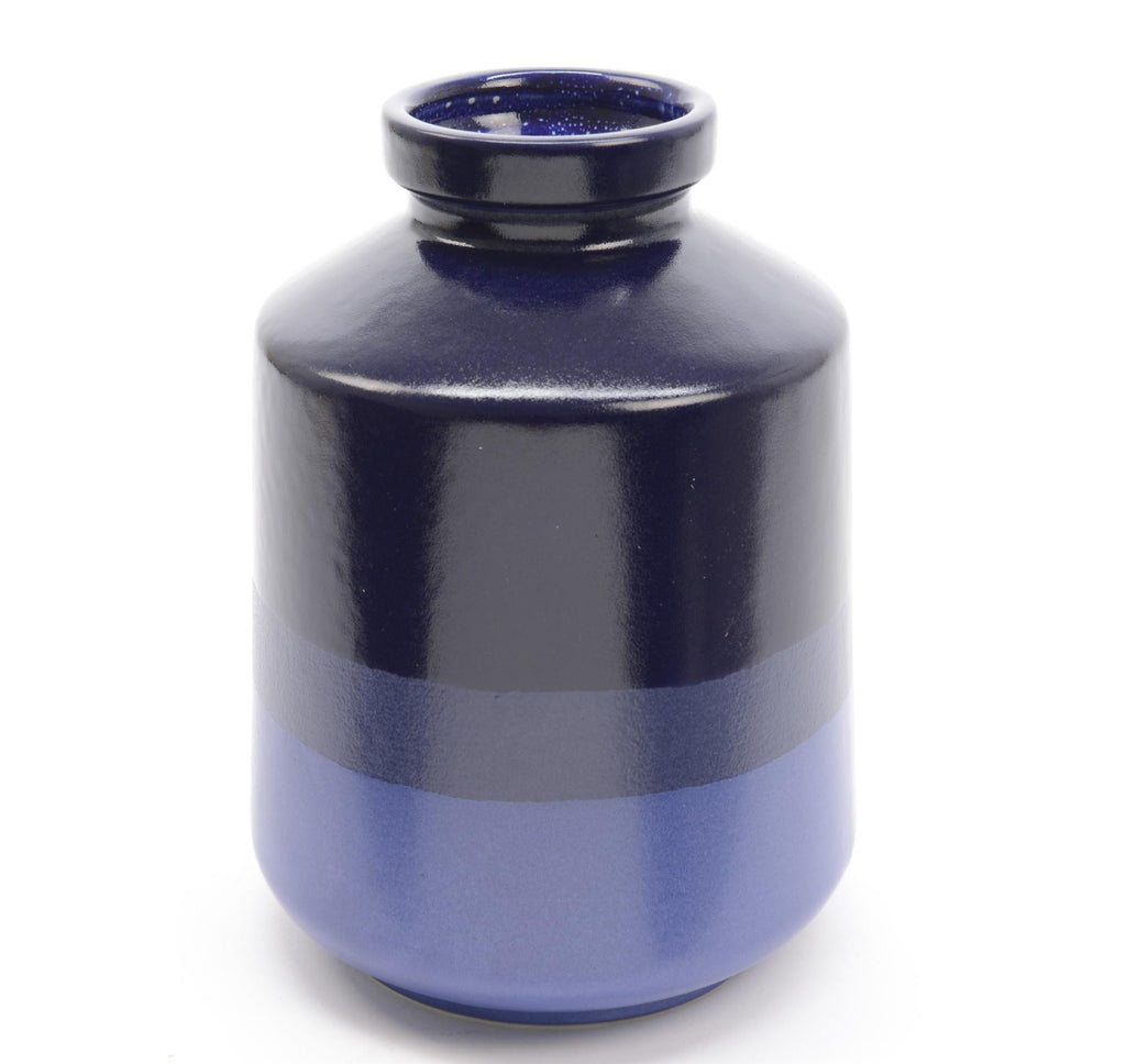 7" Seaside Treasures Blue Bell, Navy Blue, and Dark Blue Vase