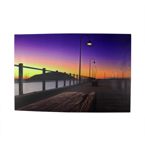 LED Lighted Sunset Boardwalk Scene Canvas Wall Art 15.75" x 23.5"