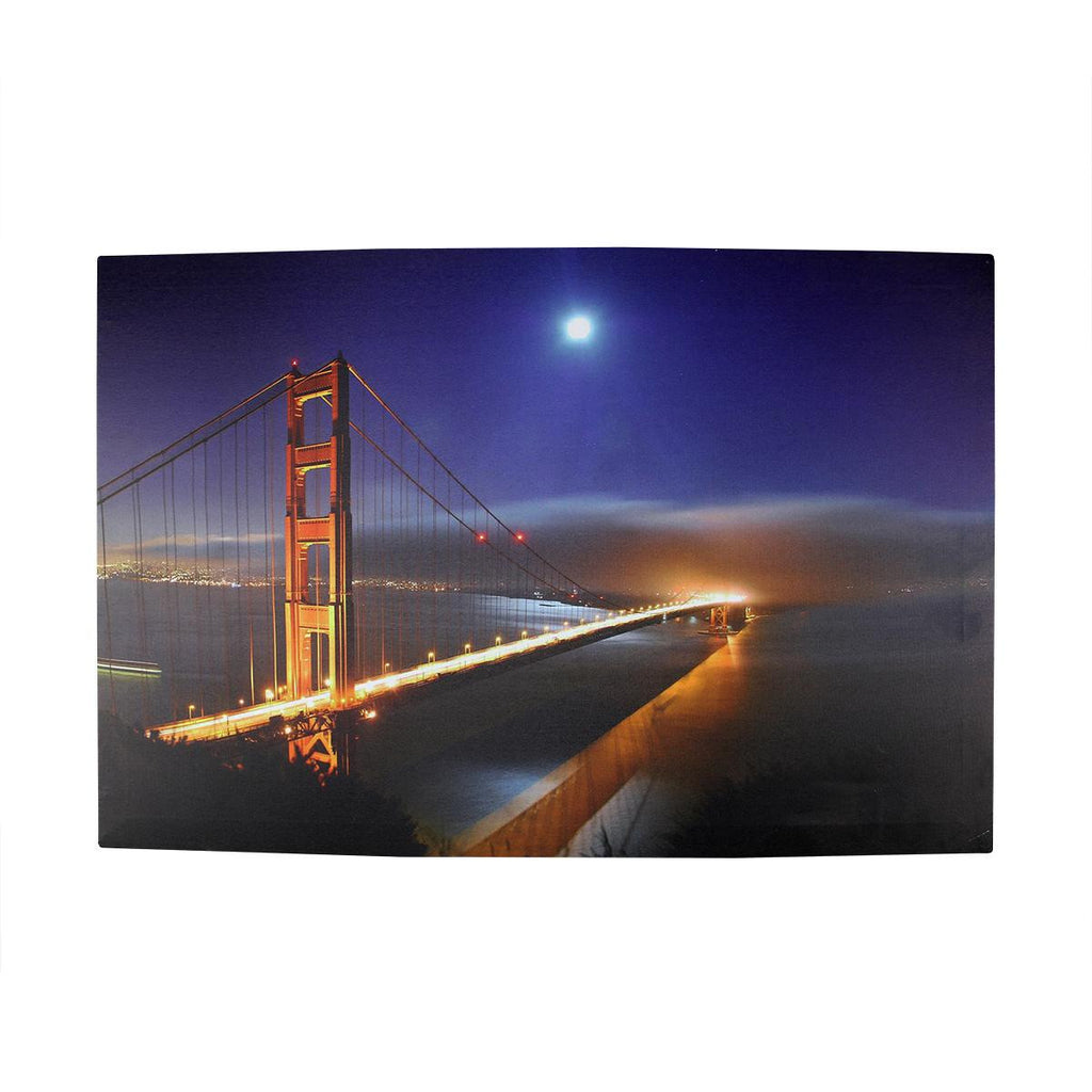 LED Lighted Famous San Francisco Golden Gate Bridge Canvas Wall Art 15.75" x 23.5"