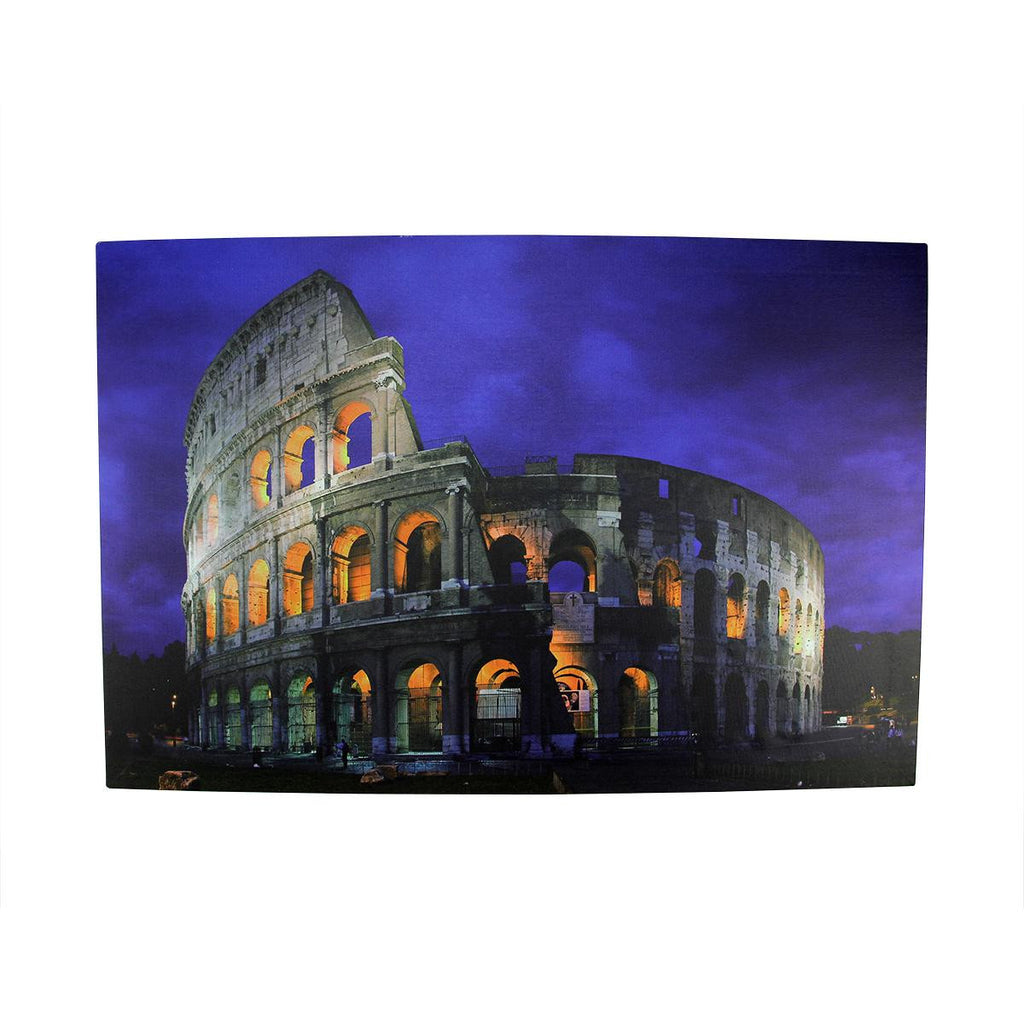 LED Lighted Famous Roman Colosseum Italy Canvas Wall Art 15.75" x 23.5"