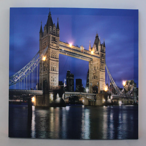 LED Lighted Famous London Bridge Canvas Wall Art 15.75" x 23.5"