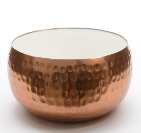 8.75" Basic Luxury Decorative Lily White and Copper Colored Bowl