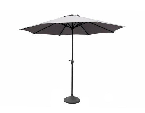 9' Outdoor Patio Market Umbrella with Hand Crank and Tilt - Gray