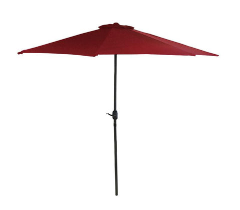 7.5' Outdoor Patio Market Umbrella with Hand Crank - Burgundy