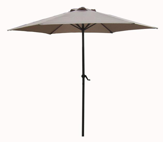 7.5' Outdoor Patio Market Umbrella with Hand Crank - Taupe