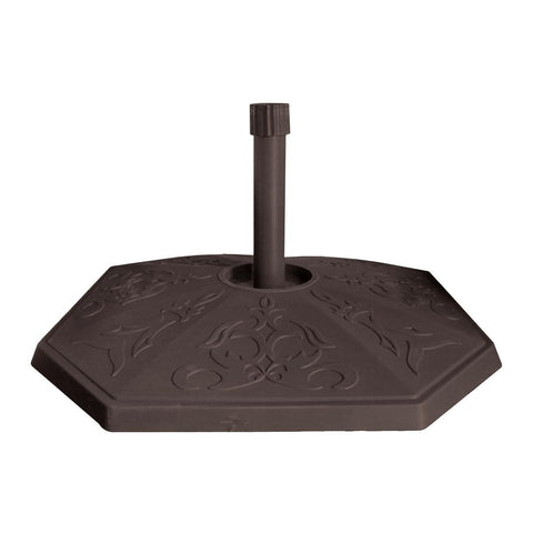 25.5" Brown Concrete Outdoor Patio Umbrella Base - 110lbs