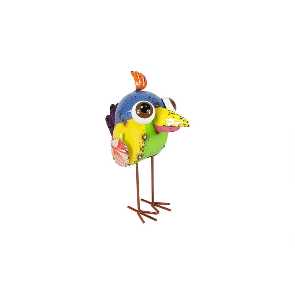 8.5" Bright Multi-Colored Distressed Finish Petite Bird Outdoor Garden Figure