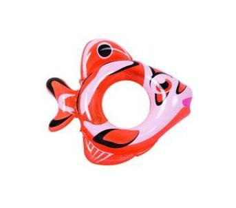 34" Orange and White Inflatable Fish Children's Swimming Pool Swim Ring Inner Tube