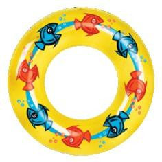 30" Yellow Cartoon Fish Children's Inflatable Swimming Pool Swim Ring Inner Tube