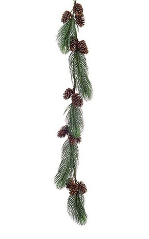 6' x 10" Long Pine Needle Artificial Christmas Garland with Pine Cones - Unlit