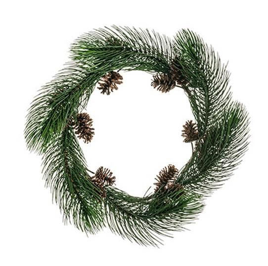 30" Long Pine Needle Artificial Christmas Wreath with Pine Cones - Unlit